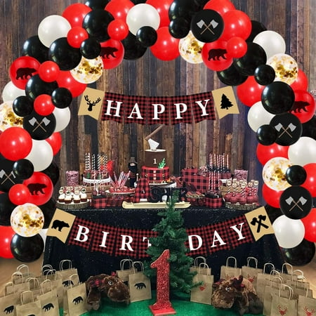 Lumberjack Happy Birthday Banner and Garland for Kids Birthday First Birthday Party Decorations Lumberjack Happy Birthday Banner and Garland for Kids Birthday First Birthday Party Decorations